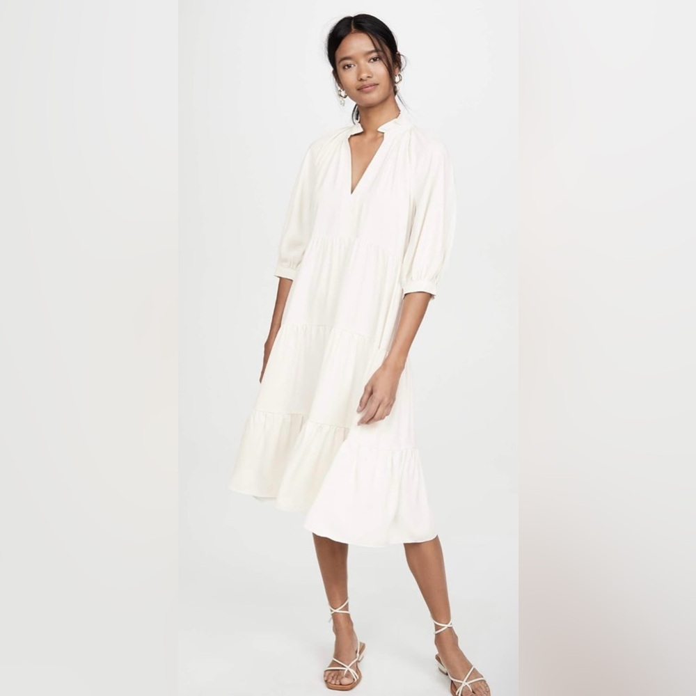 Amanda Uprichard Cream Midi Dress